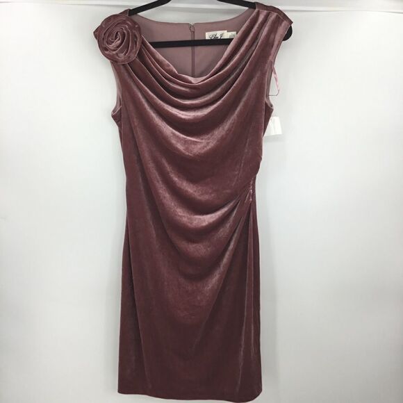 Eliza J Pink Velvet Cowl Neck Sheath Dress - Picture 3 of 7